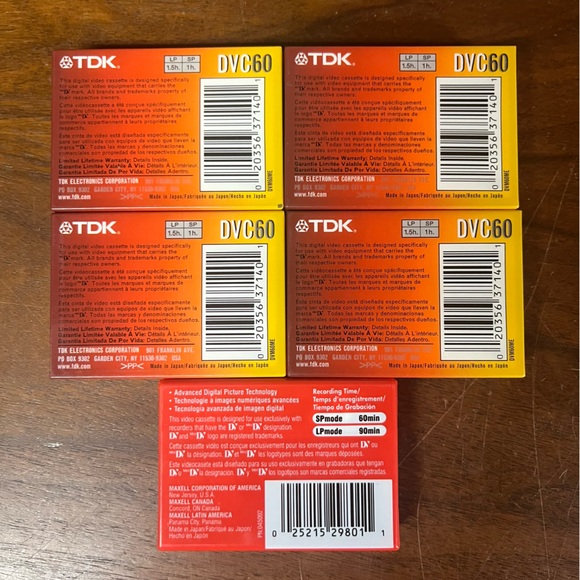 New TDK DVC Mini Camcorders Superior Grade Cassette Recording Tapes 60 Min Set 4 - Picture 2 of 6